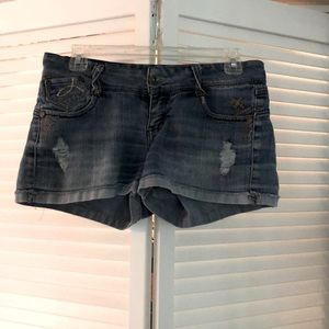 Distressed Denim Shorts
